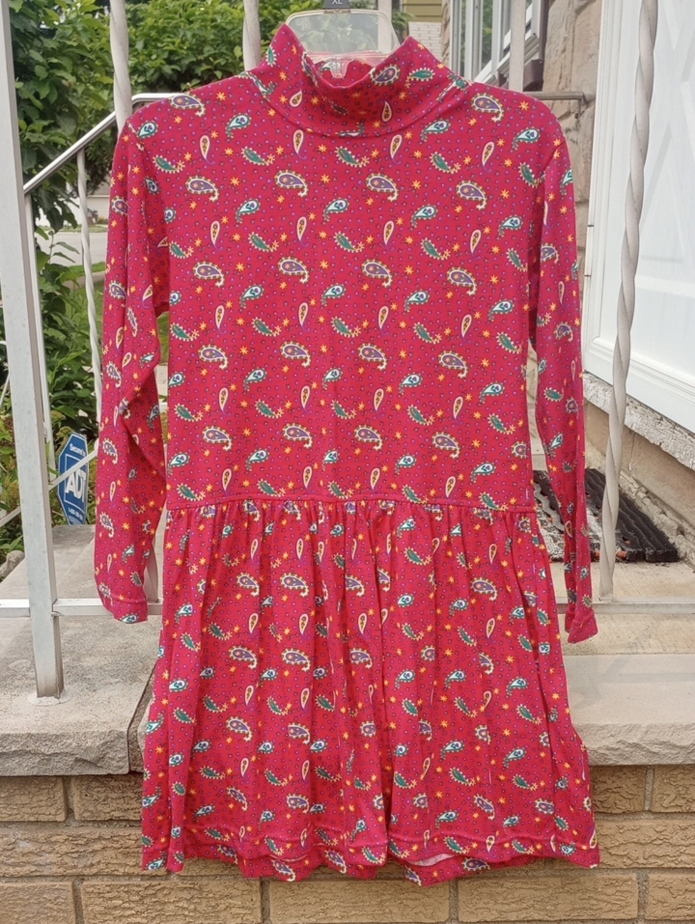Radishes & Roses Colorful Paisley Vintage Dress. Pink/Red Green Yellow Purple